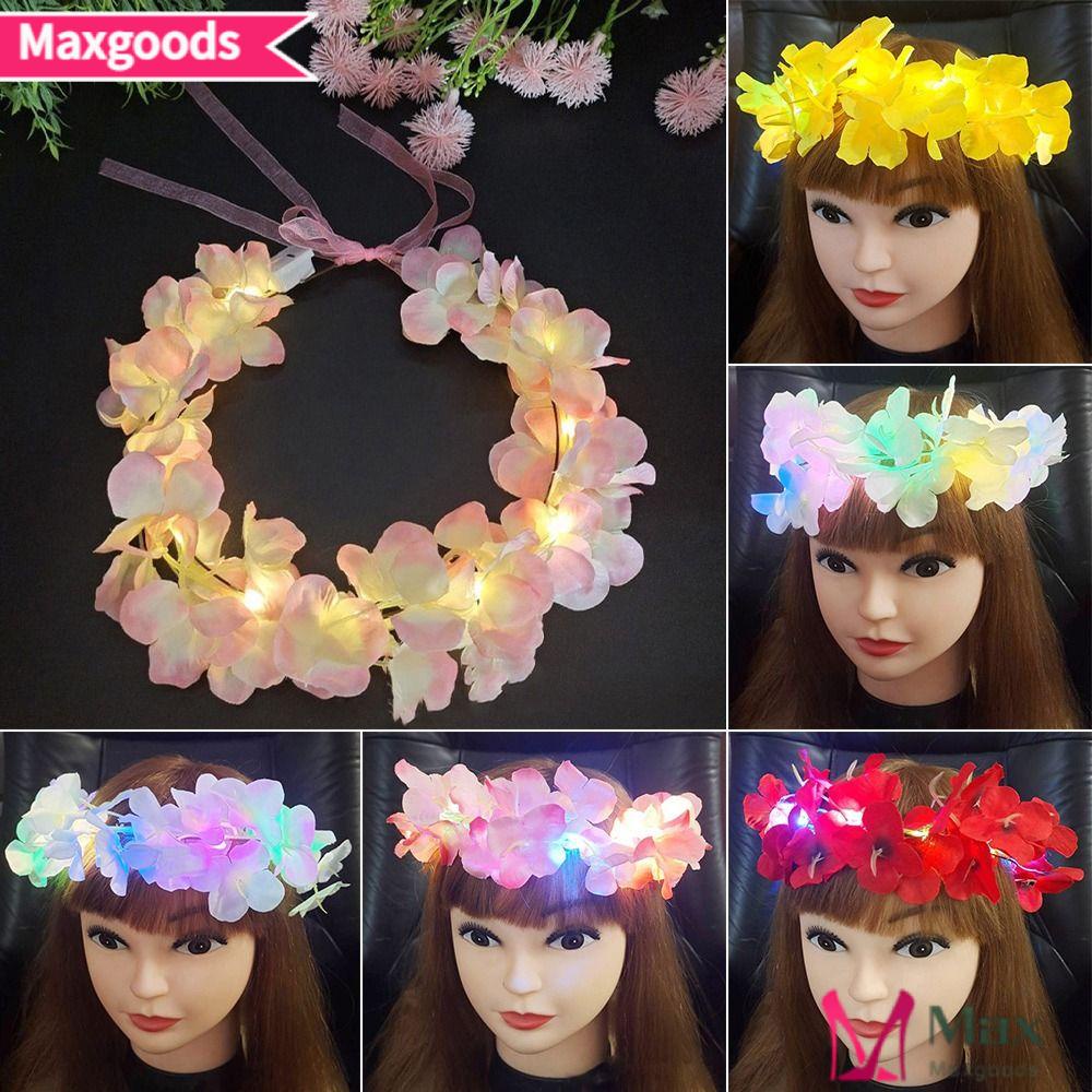 MAXG Vòng Hoa Đội Đầu Có Đèn LED Phát Sáng