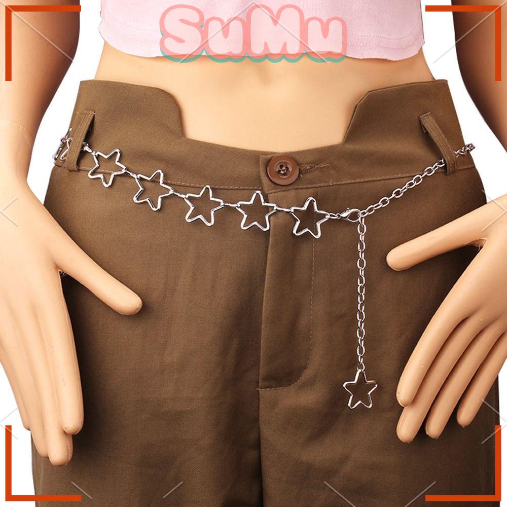 SUMU Thắt Lưng Dây Xích Hình Ngôi Sao Năm Cánh Bằng Kim Loại Thời Trang Cho Nữ