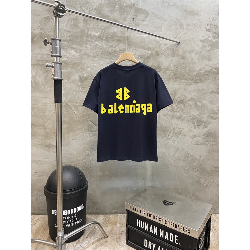 Ba- Áo Thun Tay Ngắn In Khẩu Hiệu Băng Keo Cổ Điển Màu Vàng 2023Yellow Cho Cả Nam Và Nữ