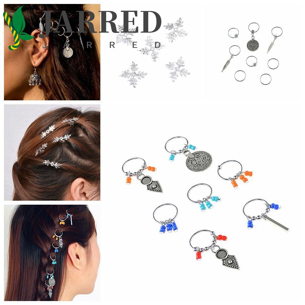 Set 5-8 Vòng Bện Tóc Bằng Hợp Kim Màu Bạc Nhiều Màu Sắc Cho Nữ