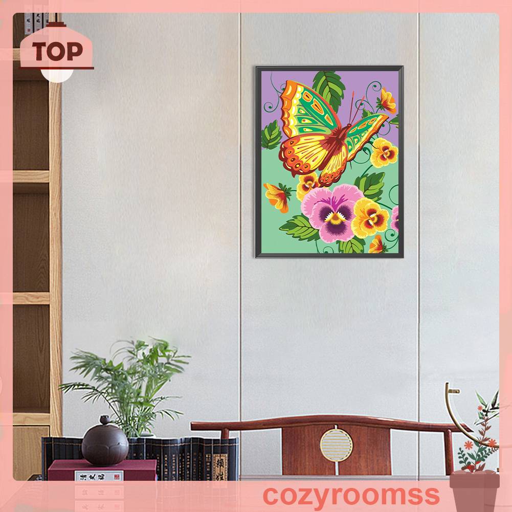 Tranh Đính Đá Kim Cương Toàn Bộ 5D DIY Hình Vẽ Bướm