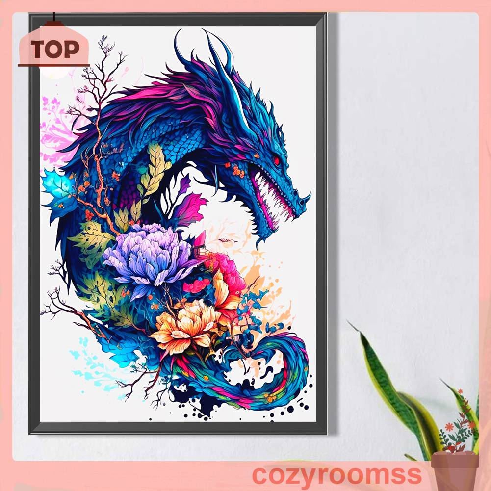 Bộ Tranh Đính Đá 5D Họa Tiết Rồng Độc Đáo DIY Dùng Trang Trí Nhà Cửa