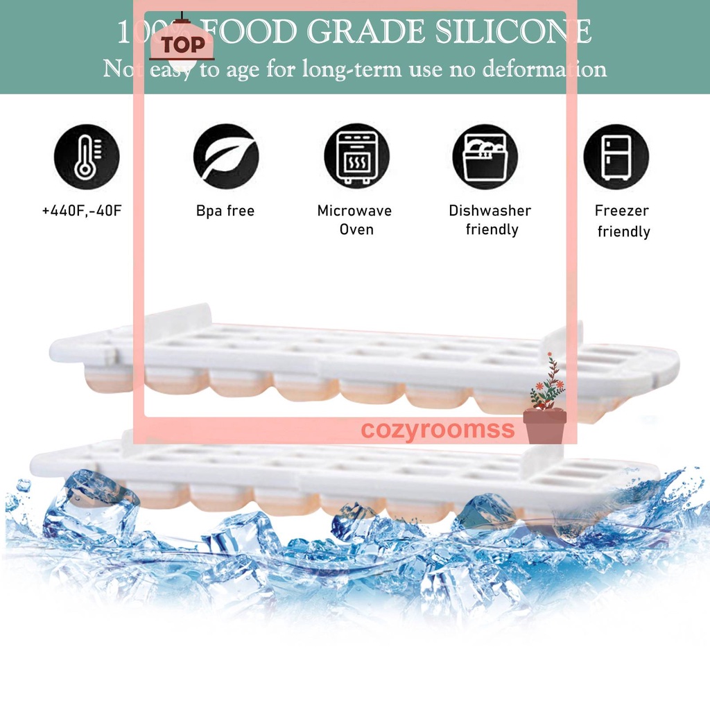 Khay Silicone Làm Đá Viên 24 / 48 Ô Chống Rò Rỉ