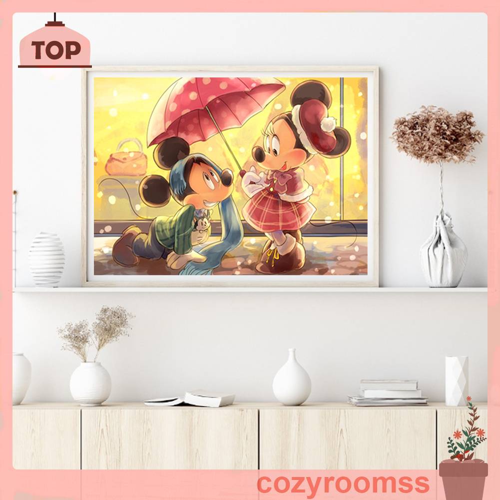 Tranh Đính Đá Kim Cương Toàn Bộ 5D DIY Hình Vẽ Chuột Mickey