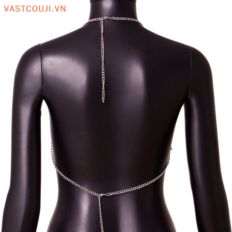 Vastji Áo Croptop Lưới Hở Lưng Đính Kim Sa Hình Trái Tim Gợi Cảm Cho Nữ