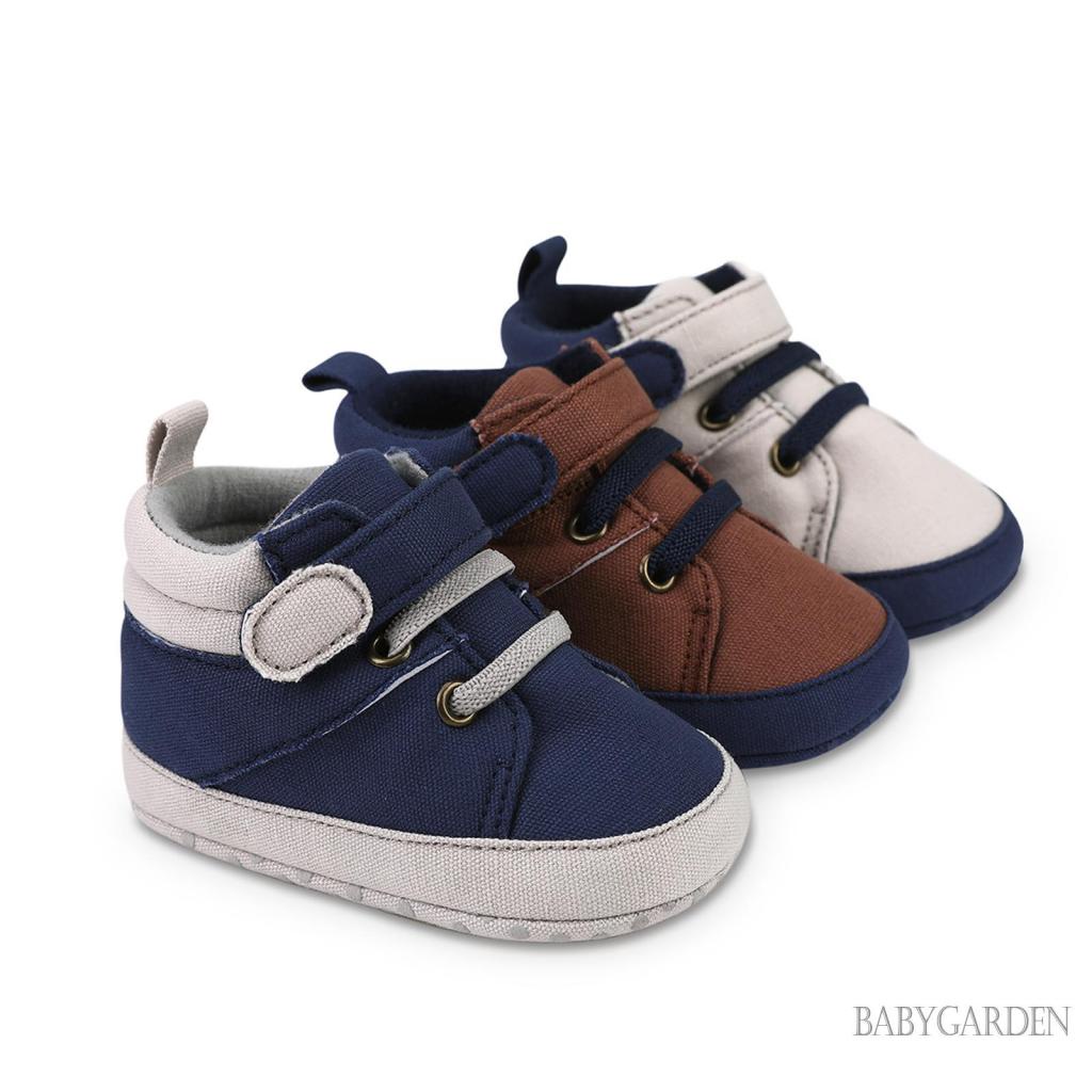 Giày Đế Mềm Chống Trượt Màu Sắc Tương Phản Dành Cho Bé Trai