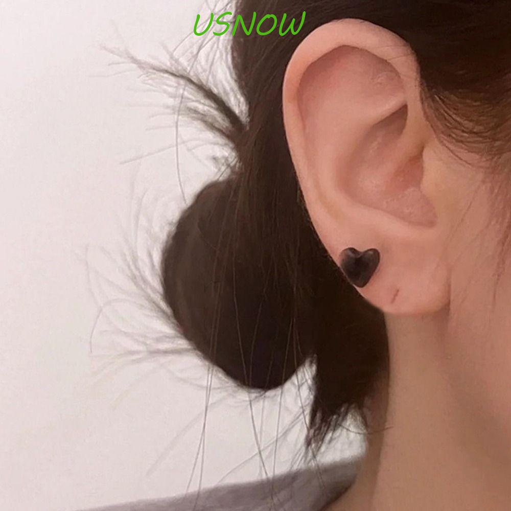 USNOW Đôi Khuyên Tai Hình Trái Tim Thời Trang Cho Nữ
