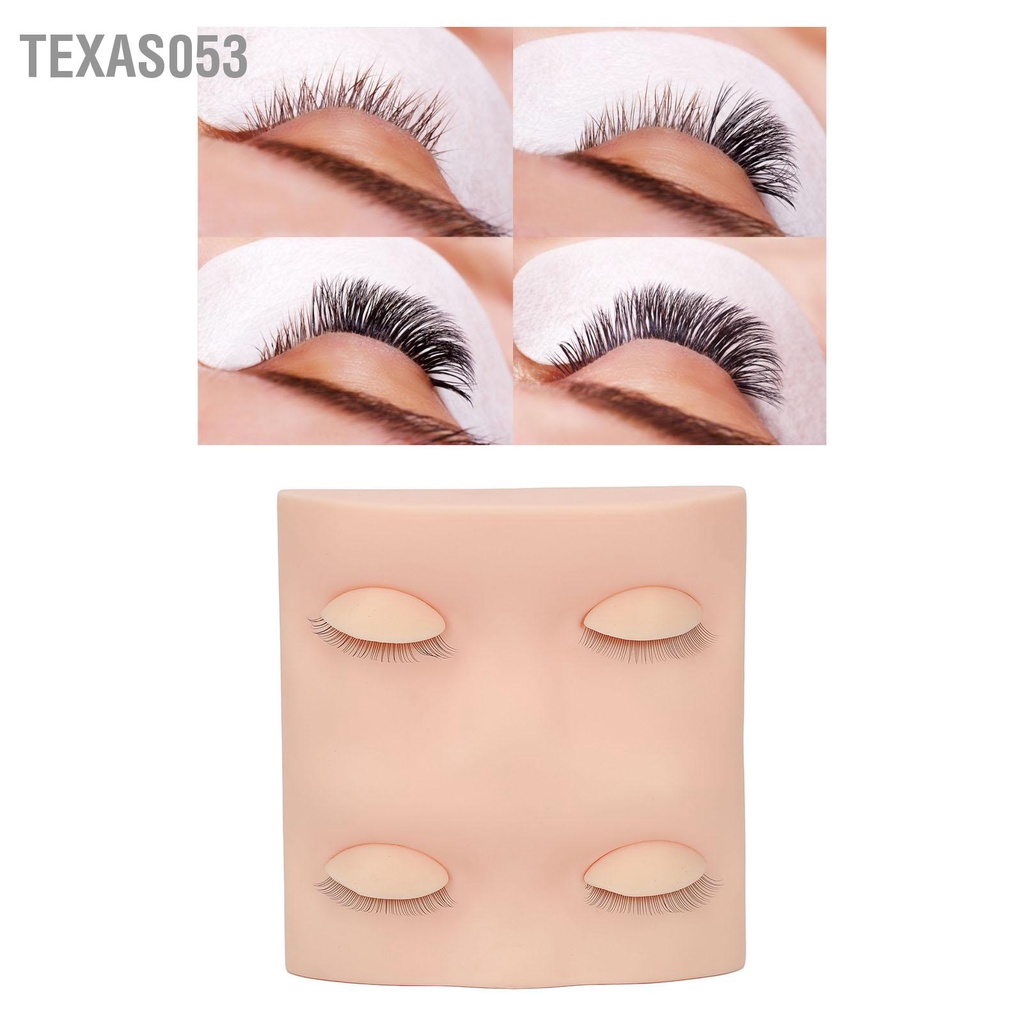 Texas053 Cây Nối Mi Thực Hành Đầu Manocanh Người Mới Trang Điểm Búp Bê Với 2 Cặp Mí Mắt Thay Thế