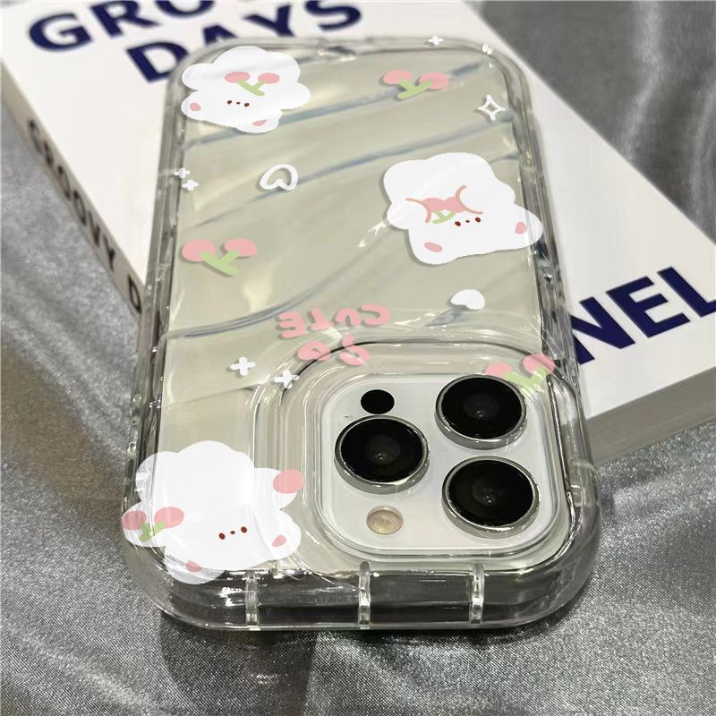 Ốp Điện Thoại Mềm Trong Suốt In Hình Gấu Và Cherry Cho Iphone 711 / plus / xrsins 8 Iphone14Promax / 1312