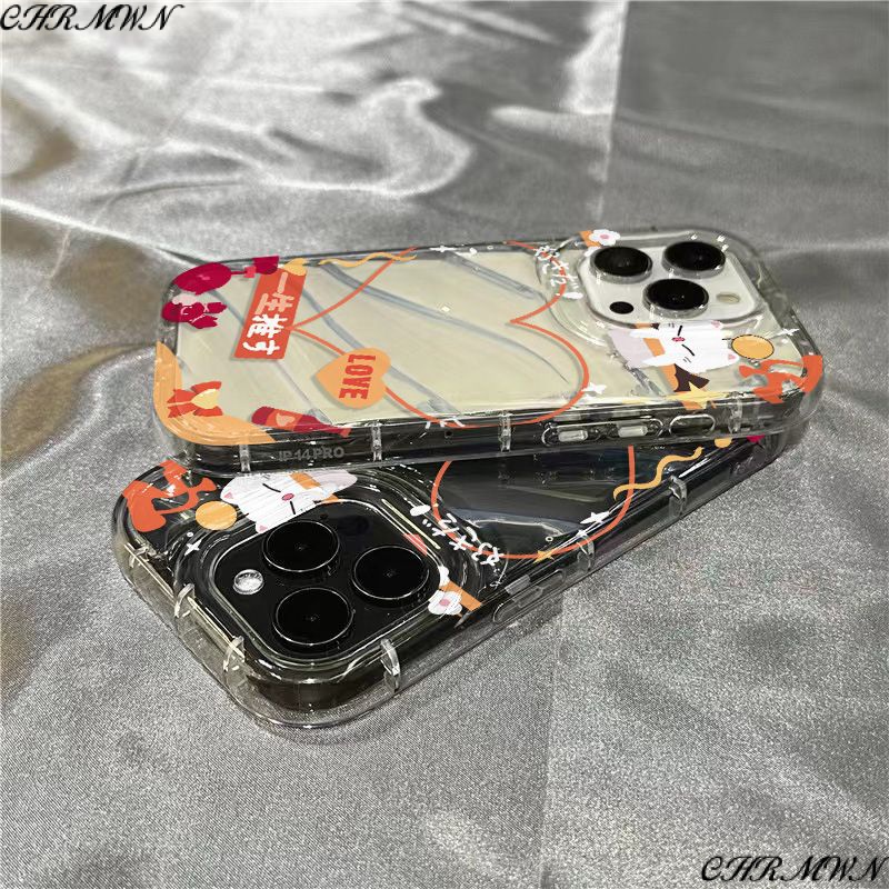 Ốp Điện Thoại Mềm Trong Suốt Họa Tiết Quả Cam / Trái Tim Dễ Thương Cho iPhone14promax 1312 / 11 7 / 8plus xr / sins OR6H