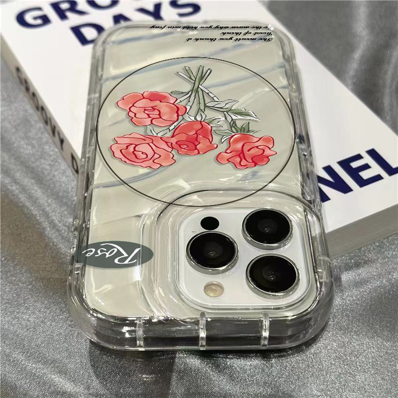 Ốp Điện Thoại Mềm Trong Suốt In Hình Hoa Hồng Cho Iphone 14Promax 1312 / 11 7 / 8plus xr / sins N9IQ