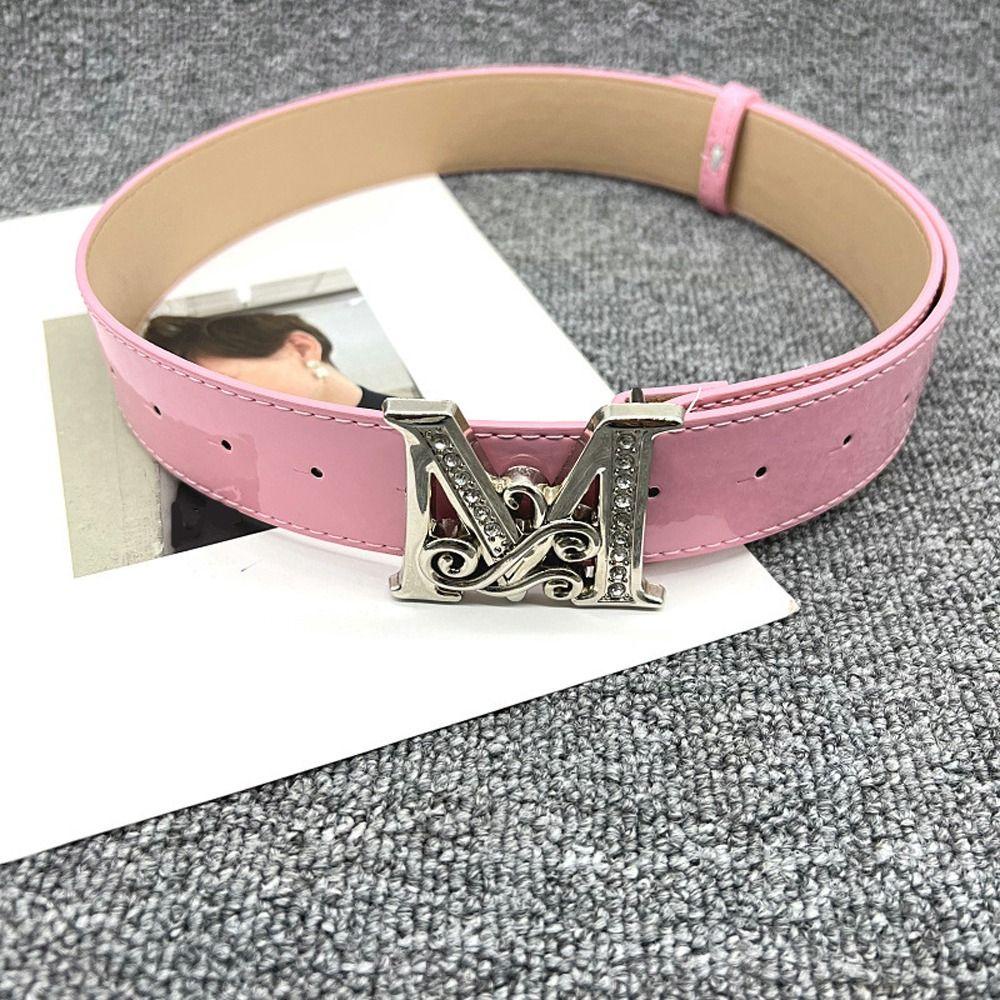 Thắt Lưng Khóa Kim Loại Chữ M Bản Rộng Thời Trang Cho Nam Nữ