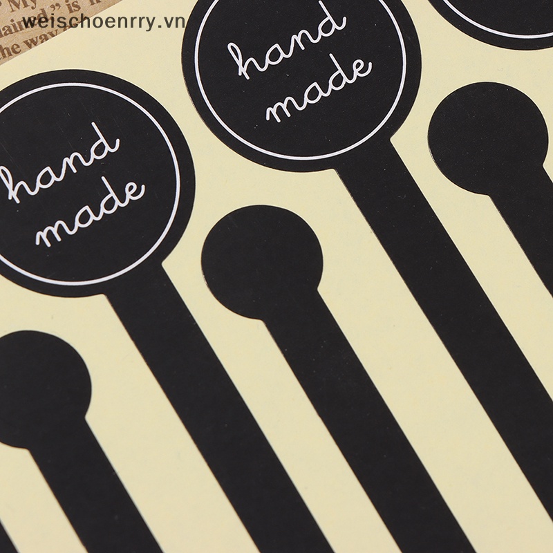 Set 100 Nhãn Dán Dài Bằng Giấy Kraft Trang Trí Túi Bánh Thủ Công
