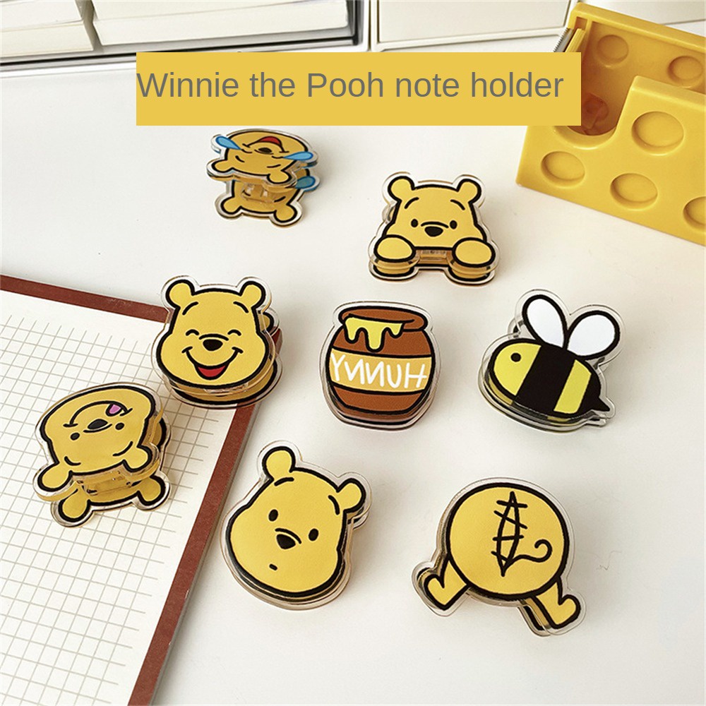 Kẹp ghi chú EELHOE acrylic pp Winnie The Pooh dễ thương giữ snack đa năng