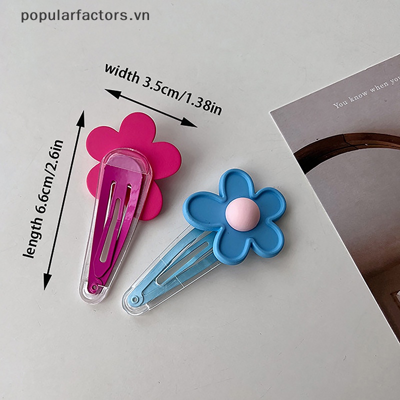 1 Kẹp Tóc Hoa Màu Sắc Kẹo Ngọt Cho Nữ