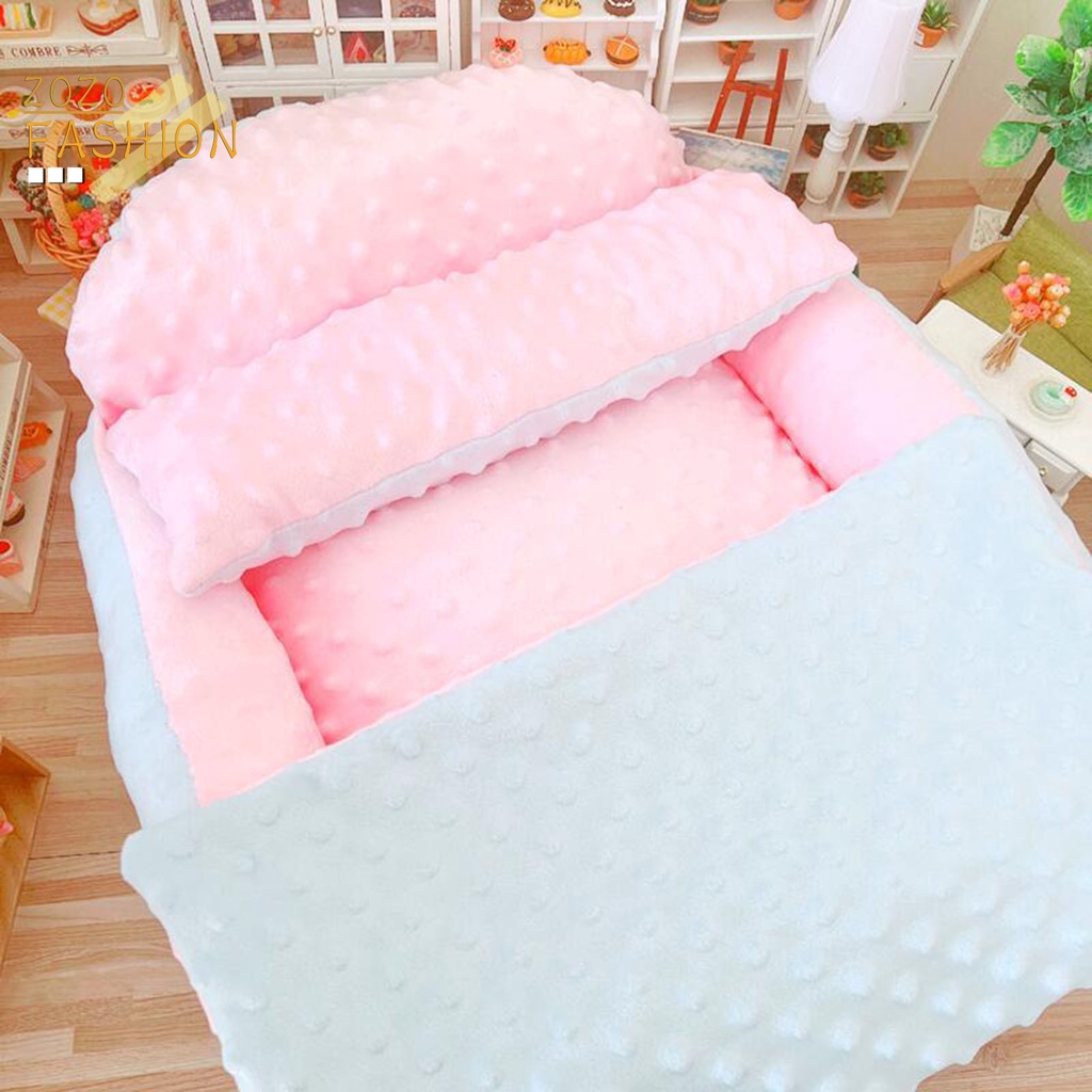 Set 3 Món Chăn Gối Hai Mặt Bằng Cotton PP Hình Chú Chó Nhỏ Dễ Thương