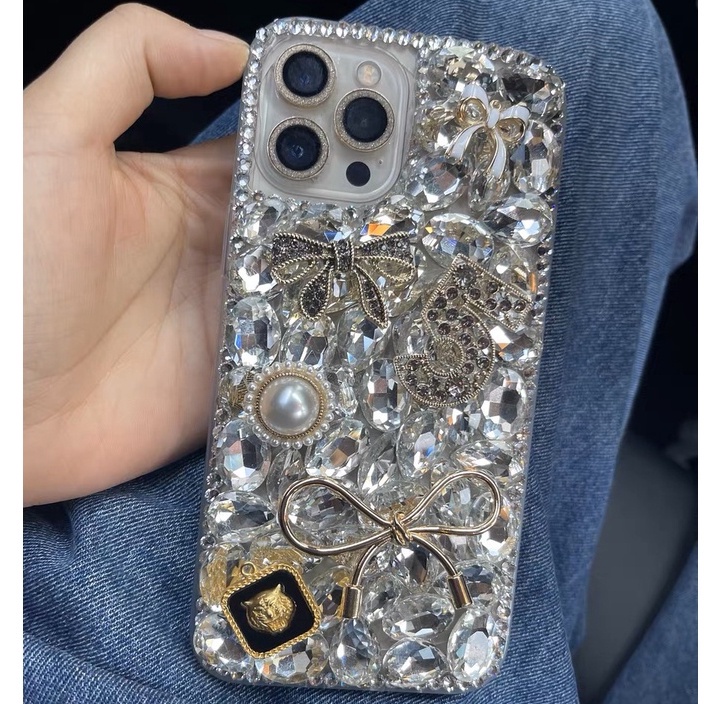 Ốp Điện Thoại Đính Đá Kim Cương Giả Nhật Hàn Cho iphone13pro 14promax 14 / 13 14 / 13promax