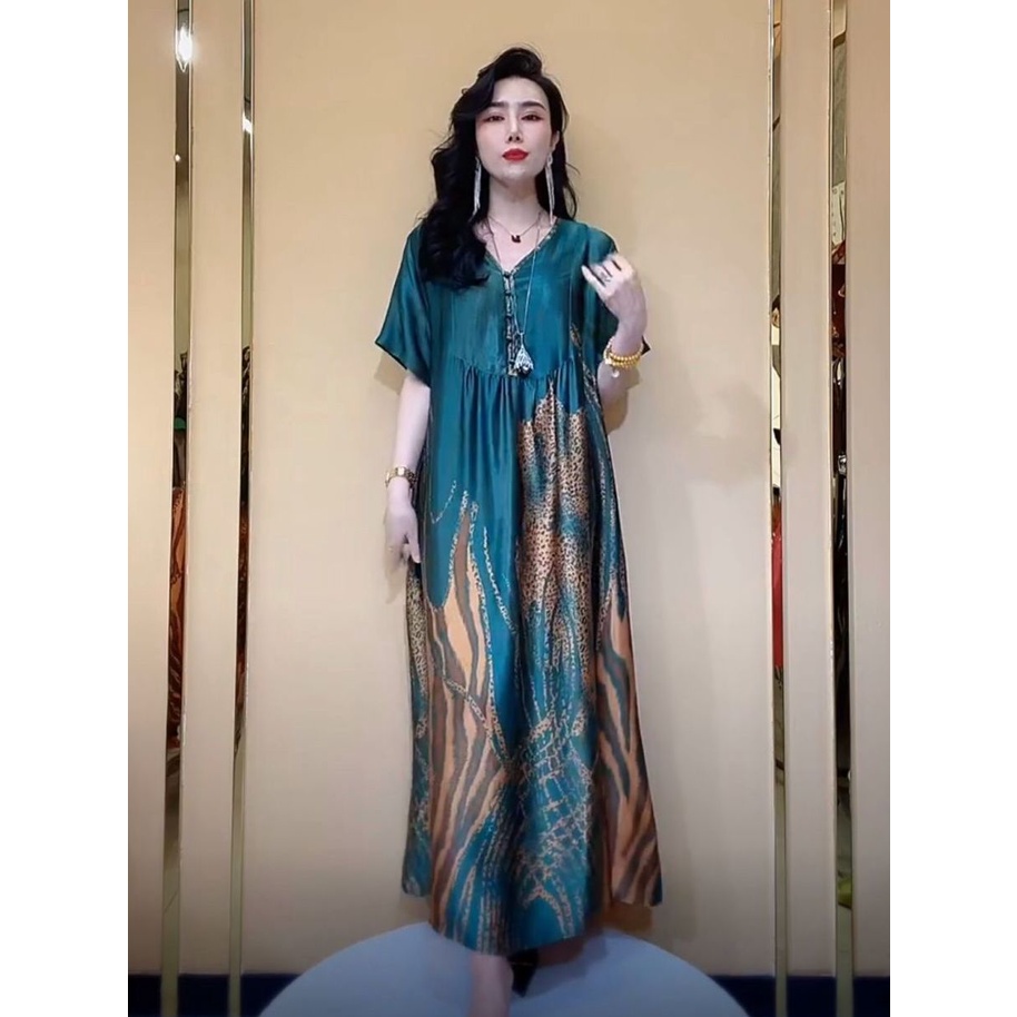 lụa ngắn tay áo maxi mẹ ăn mặc trung niên người đàn ông quần áo phụ nữ trung niên