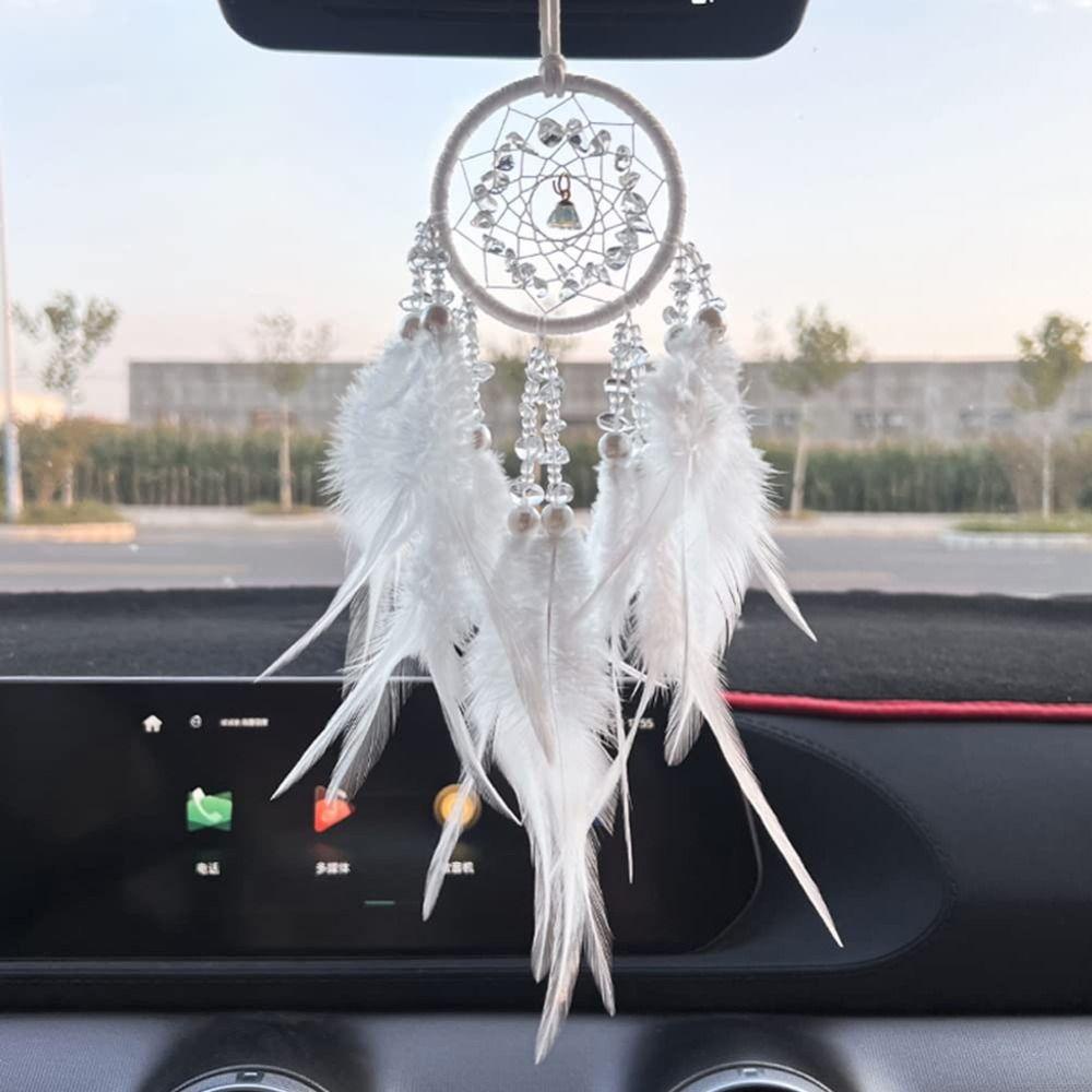 LANSEL Dreamcatcher Kim Loại Màu Trắng Treo Trang Trí Xe Hơi