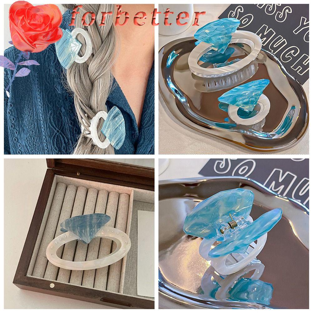 Kẹp Tóc Càng Cua Đính Đá Hình Oval Ngọt Ngào Cho Nữ