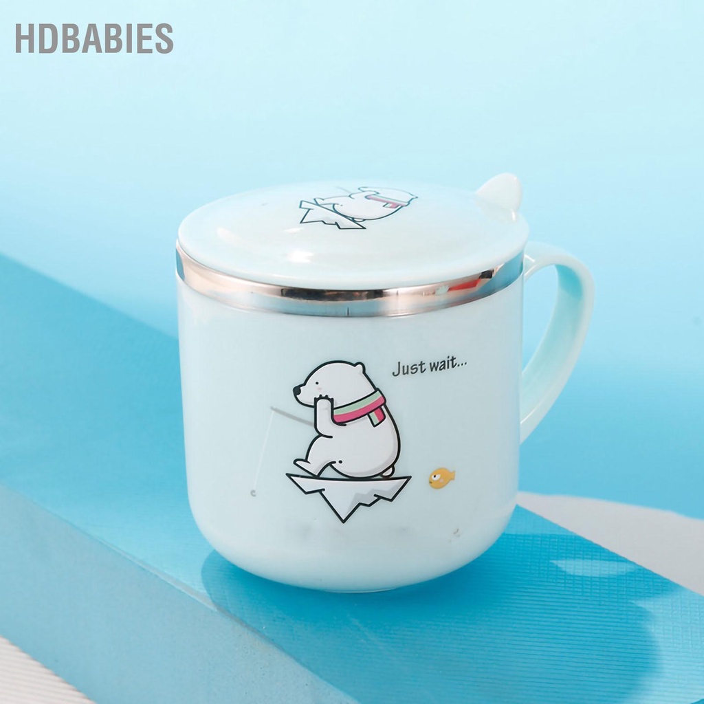 HDbabies Bình Nước Trẻ Em Inox 304 An Toàn Không Mùi Chống Rỉ Hoạt Hình Dễ Thương Cho Bé Cốc Có Tay Cầm