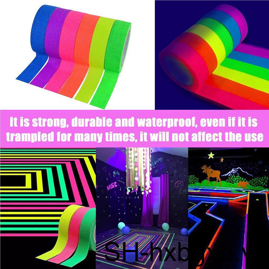 6 Cuộn Băng Dính Dạ Quang Màu Sắc Trơn Thú Vị