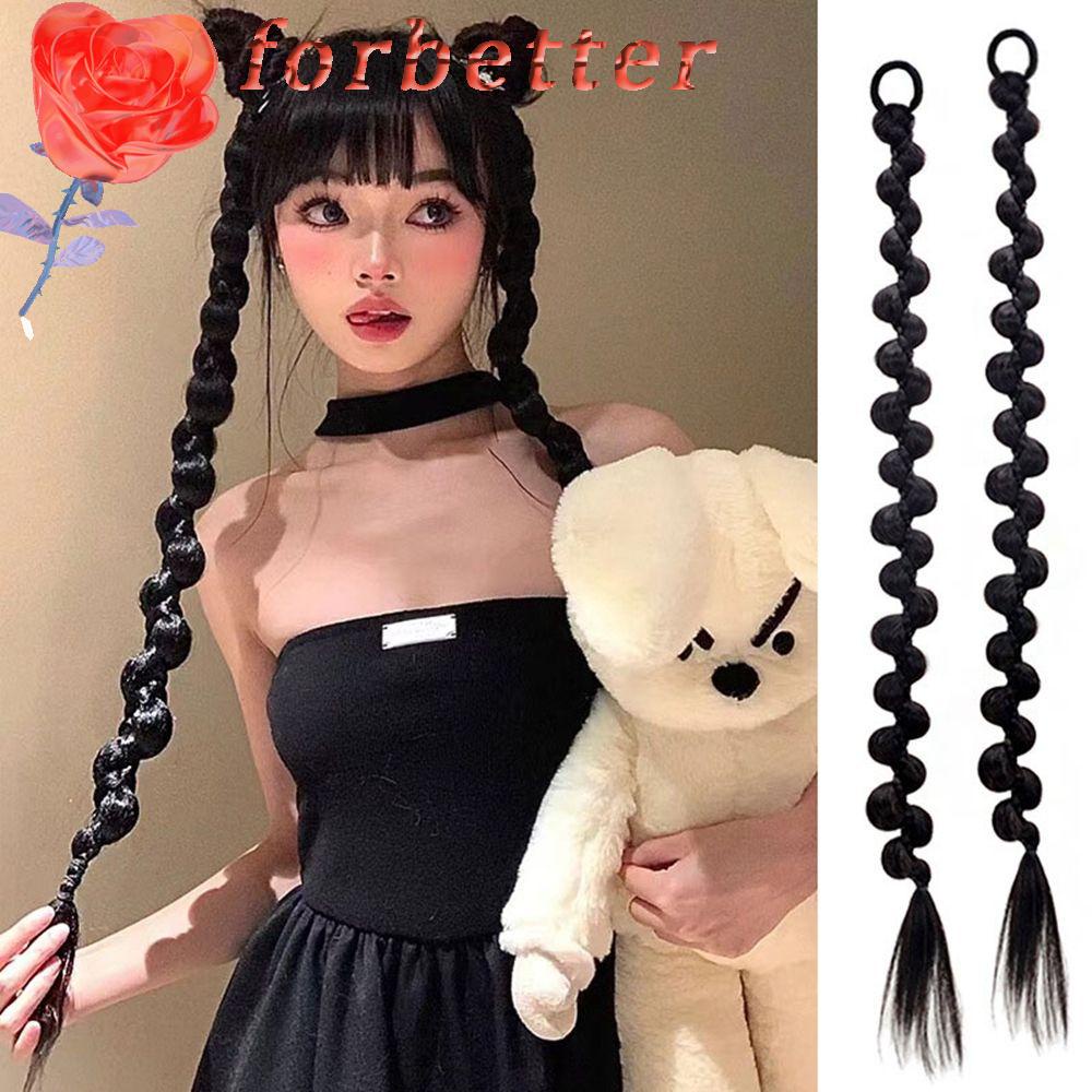 FORBETTER Bím Tóc Giả Kiểu Thắt Bím Bằng Sợi Tổng Hợp Co Giãn Thời Trang Cho Nữ