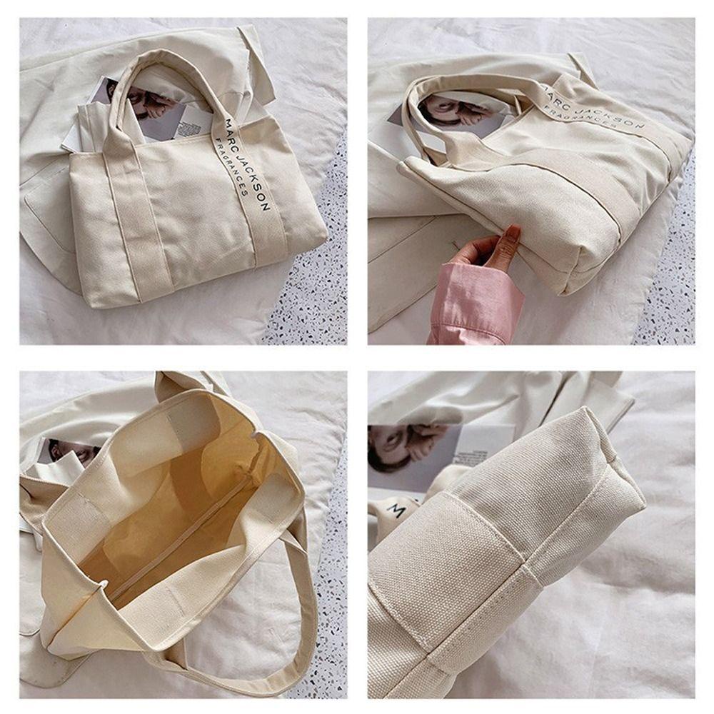 Túi Xách Canvas Sức Chứa Lớn In Chữ Thời Trang Đường Phố Cho Nữ