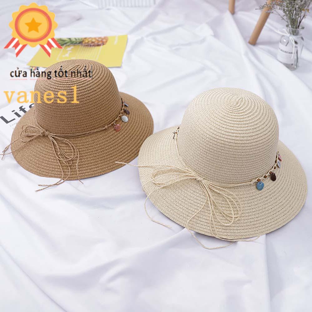 VANES1 Mũ Cói Rộng Vành Chống Nắng Đính Kim Sa Nhiều Màu Sắc Đa Dạng Thời Trang