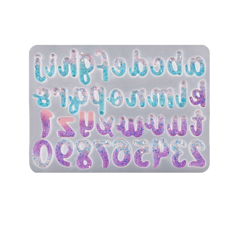 Sa Khuôn Silicone Làm Móc Khóa Hình Chữ Cái Và Số Lắc Bằng Epoxy