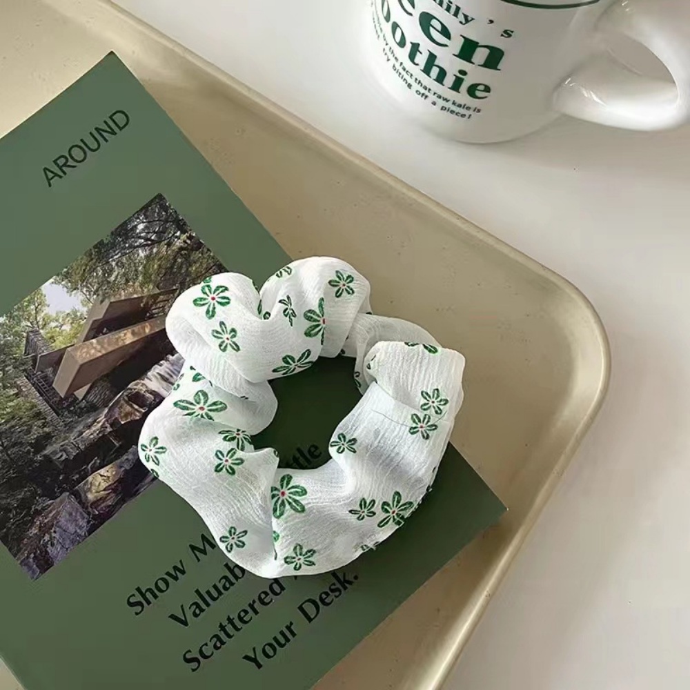 Dây Buộc Tóc Cao Su Vải Lưới Màu Xanh Lá Thời Trang Xuân Hè Đơn Giản DULA777