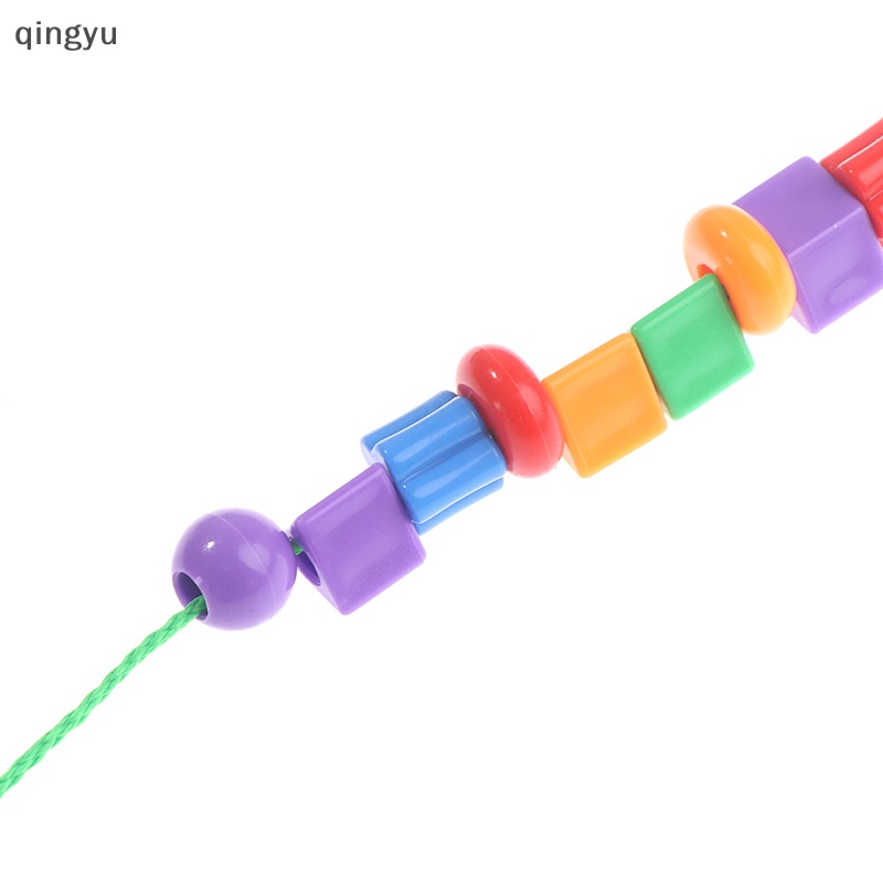 Bộ 50 Hạt Nhựa Hình Học Xỏ Dây Vui Nhộn Cho Bé