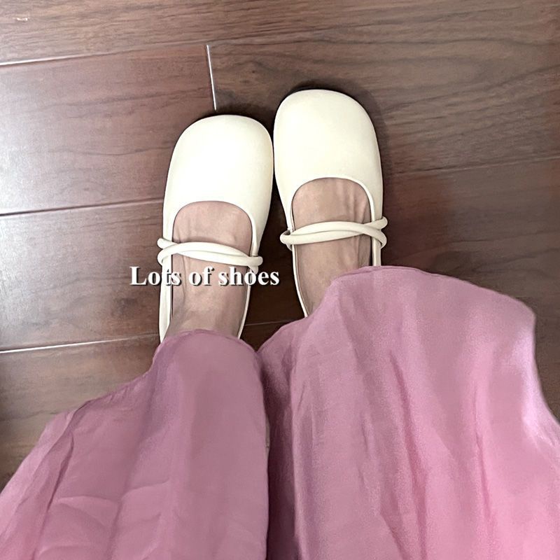 Giày Da Mũi Tròn Đế Mềm Phong Cách Mary Jane Hàn Quốc Cho Nữ