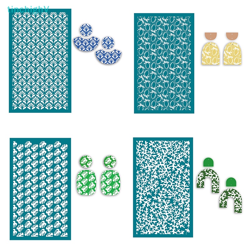 [TinchighV] Khuôn Lụa Có Thể Tái Sử Dụng Dùng Để In Trang Sức Đất Sét Polymer DIY