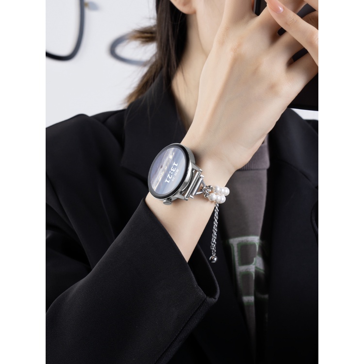 Dây Ngọc Trai Sang Trọng Đeo Đồng Hồ Cho Samsung Galaxy Watch 4 / 5 Pro 40 / 44 / 45mm Classic 46 / 42mm Galaxy Active 2 40mm 44mm