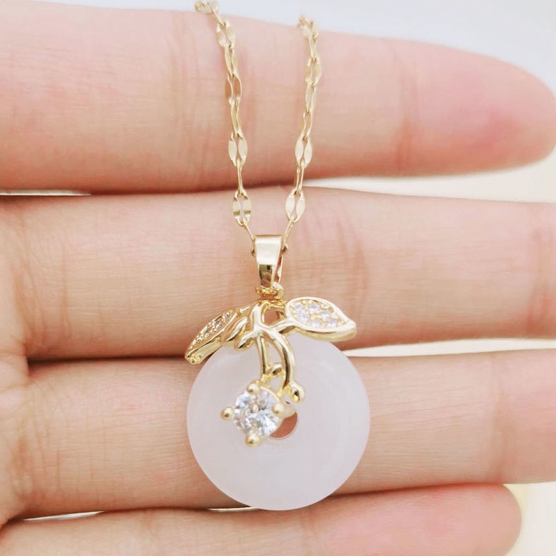 Ygt Dây Chuyền Bằng Thép Không Gỉ Mặt Khóa An Toàn Màu Xanh Bạc Hà Thanh Lịch Cổ Điển Cho Nữ