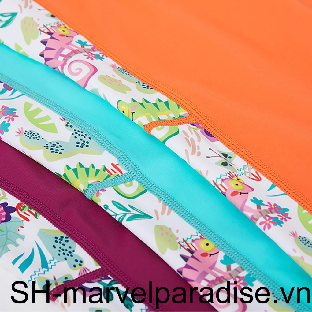 Bộ Đồ Bơi Liền Thân Dài Tay Cổ Tròn Chống Tia UV Có Khóa Kéo Sau Lưng Cho Bé