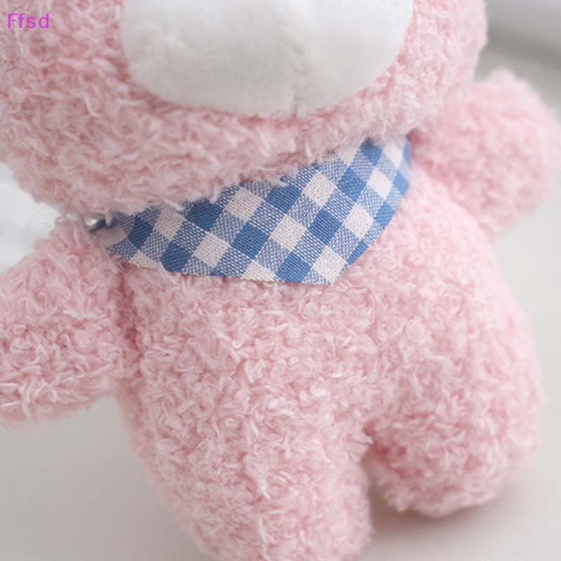 Búp Bê Nhồi Bông Hình Gấu Hồng 12cm Mềm Mại Dễ Thương