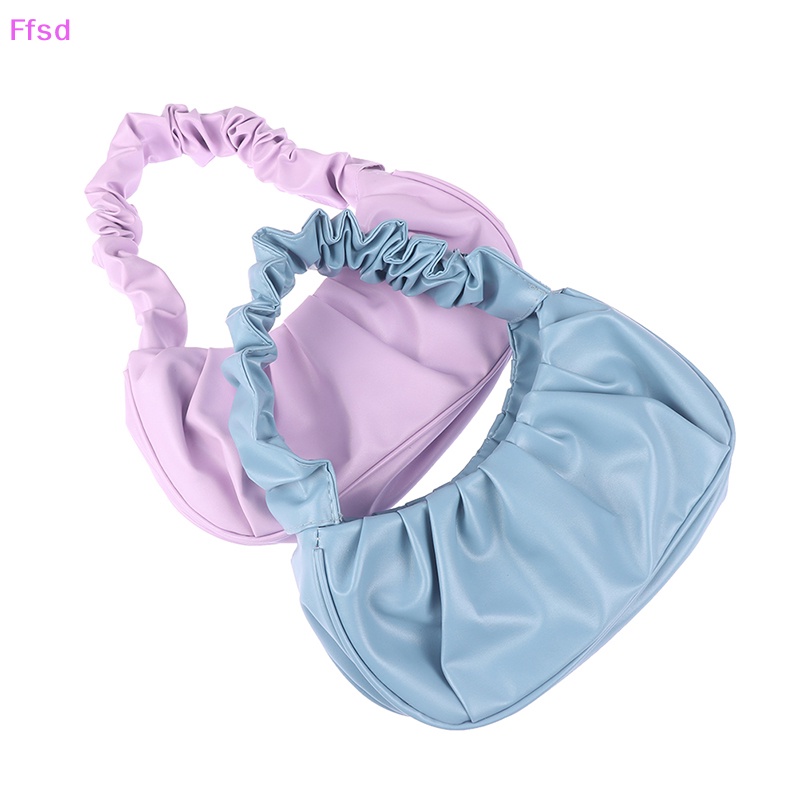 {Ffsd} Túi Xách Da PU Xếp Ly Tay Cầm Hình Đám Mây Mặc Hàng Ngày Mùa Hè Thu * Bán Chạy Cho Nữ