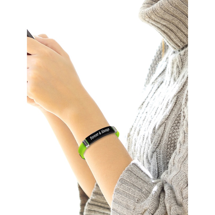 Ygt 1 Cặp Vòng Tay Silicone Thép Không Gỉ In Chữ Ker King His Queen Cho Cặp Đôi