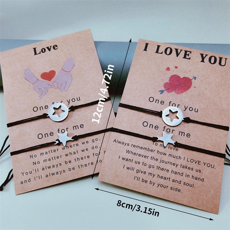 1 Cặp Vòng Tay Tình Bạn Bằng Thép Không Gỉ Thiết Kế Ngôi Sao Thời Trang Cho Nữ