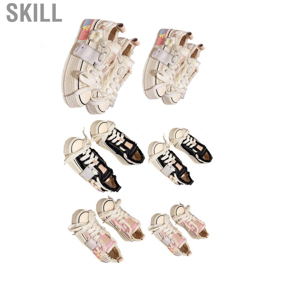 Skill Women Canvas Shoes  Antislip Platform Sneakers Comfortable Low Top for School Street