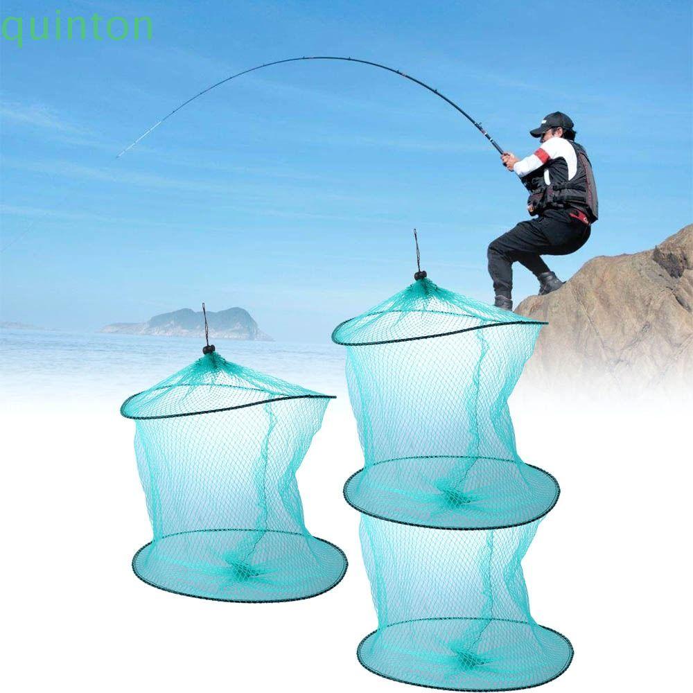 QUINTON Lồng Lưới Bắt Cá / Cua / Tôm / Cá 3 Lớp Bằng Chất Liệu Nylon Nhỏ Gọn Tiện Lợi
