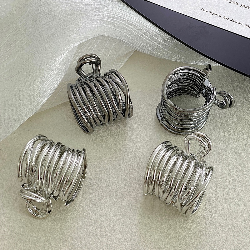 Kẹp Tóc Kim Loại Màu Bạc Thời Trang Hàn Quốc Chất Lượng Cao