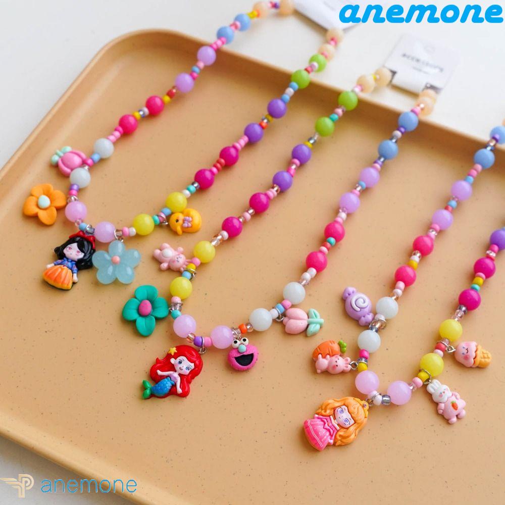 ANEMONE Vòng cổ Mặt Hình Công Chúa Bạch Tuyết / Thỏ Đang Ngủ Bằng Nhựa Resin Dễ Thương Cho Bé Gái
