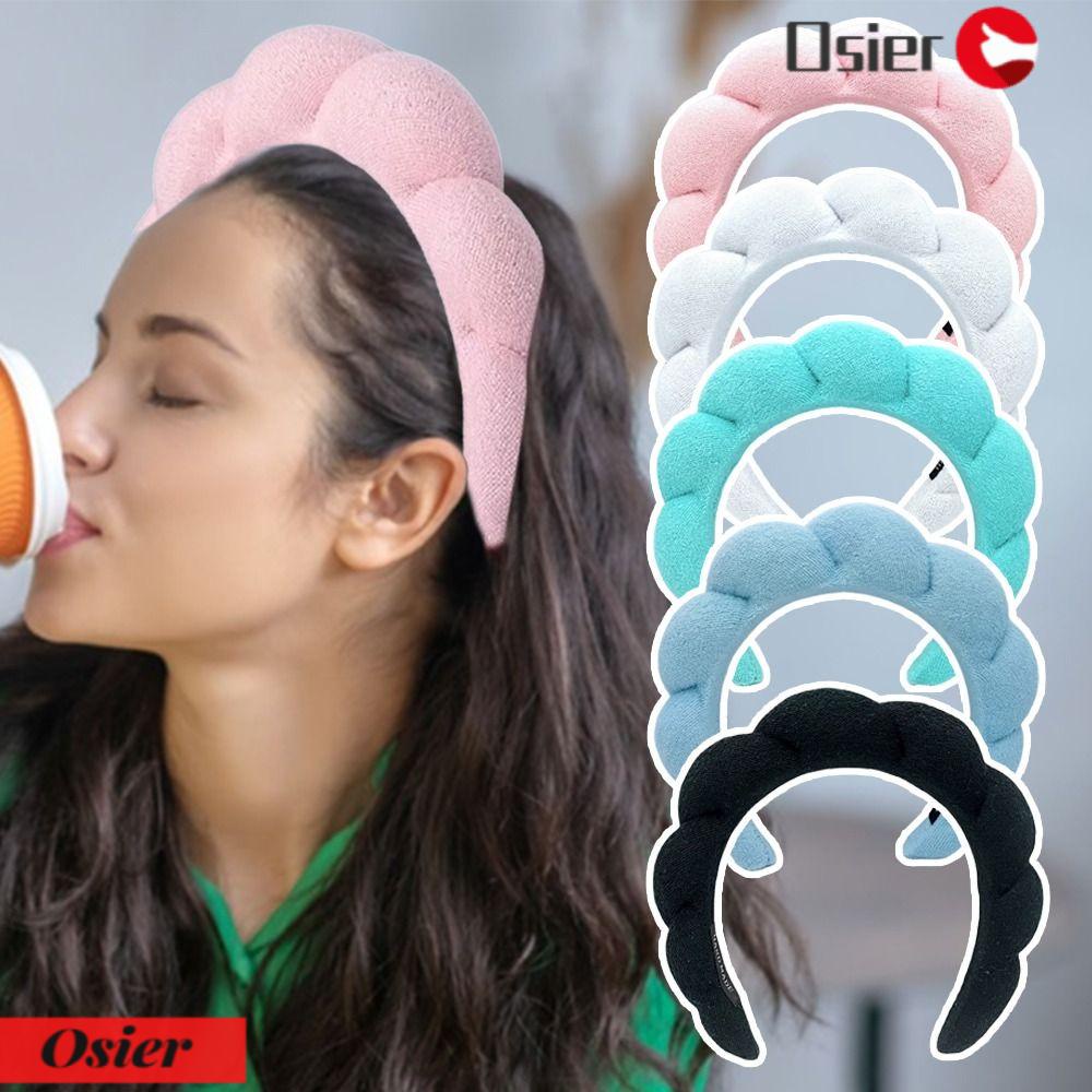 OSIER1 Băng Đô Rửa Mặt / Trang Điểm Bằng Xốp Bện Cho Nữ