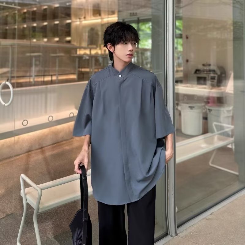 Áo Thun Tay Ngắn Cổ Đứng 7 Tấc Thời Trang Mùa Hè Cho Nam