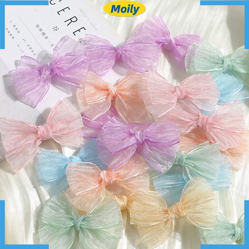 MOILYVN Bộ 10 Nơ Lưới 6.5~9.5cm Màu Sắc Kẹo Ngọt Trang Trí Quần Áo Cho Bé Gái