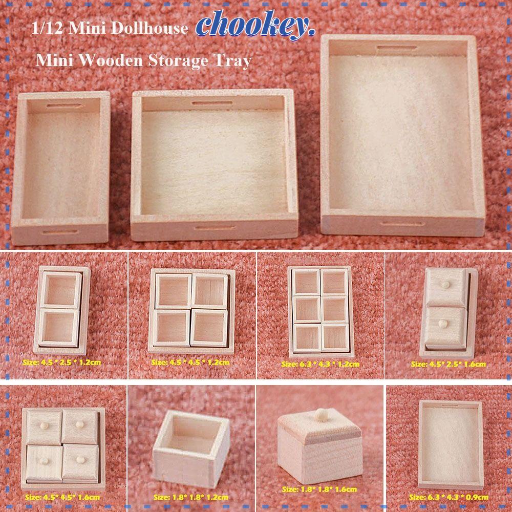 CHOOKEY Set 1 / 2 Nội Thất Mini Bằng Gỗ Tỉ Lệ 1 / 12 Trang Trí Nhà Búp Bê