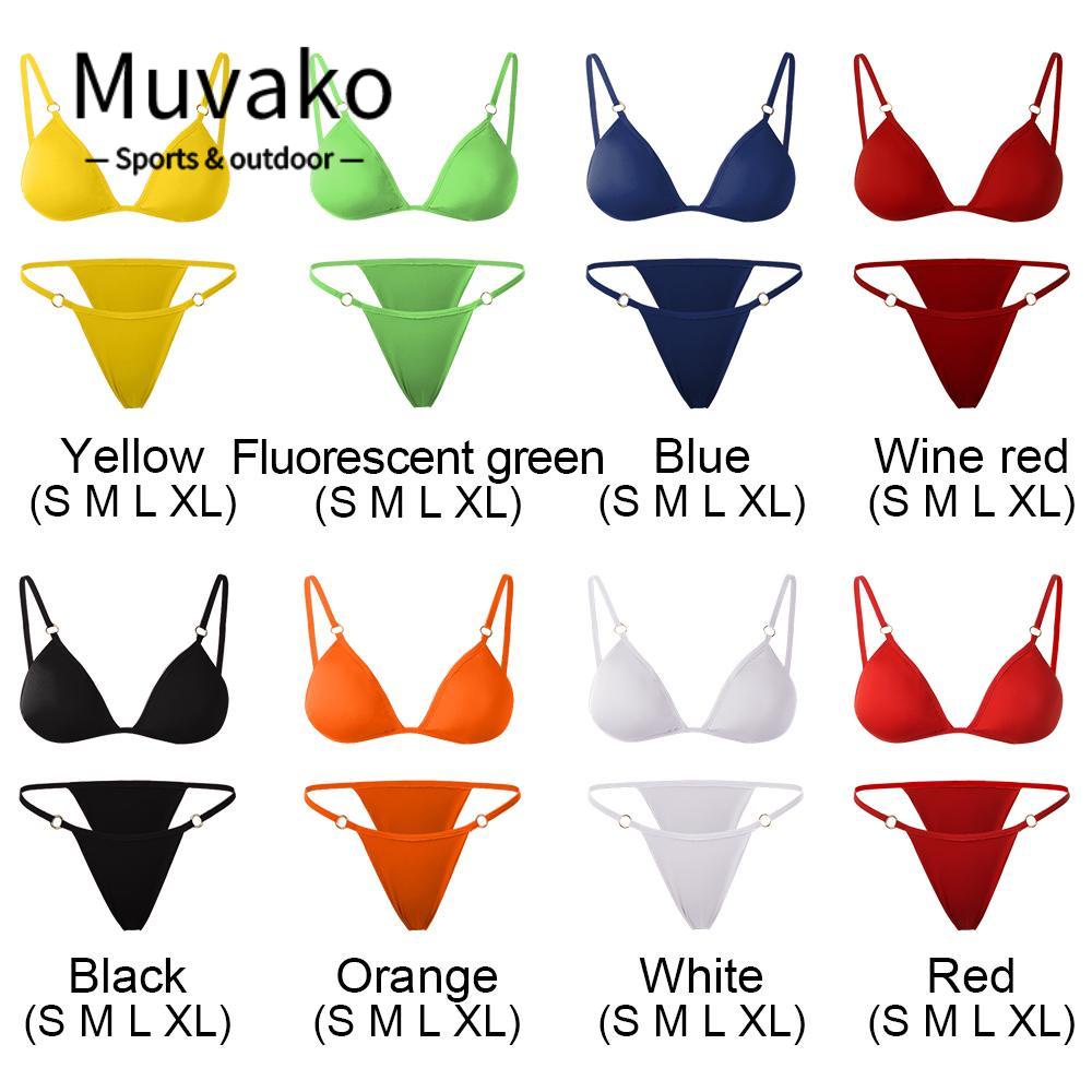 MUVAKO Bộ Đồ Bơi Màu Sắc Đơn Giản Có Khóa Kim Loại Quyến Rũ Cho Nữ